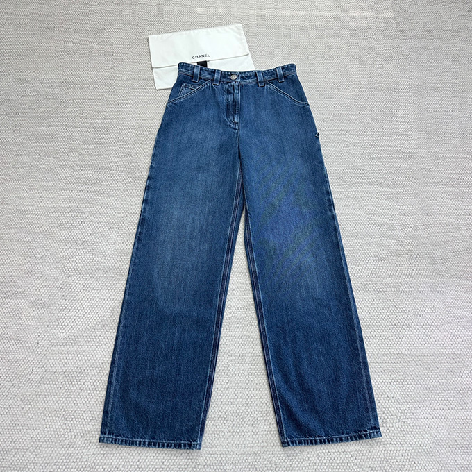 9A+ quality chanel denim wide-leg jeans
